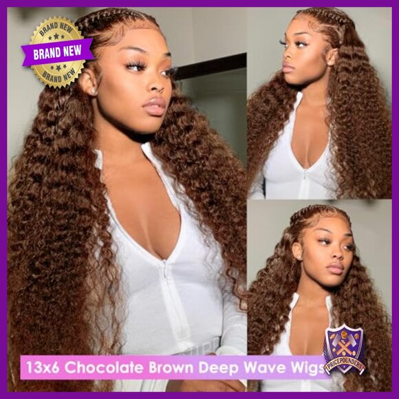 30 Inch Deep Wave Human Hair Lace Front Wig 200 Density Glueless main image 5